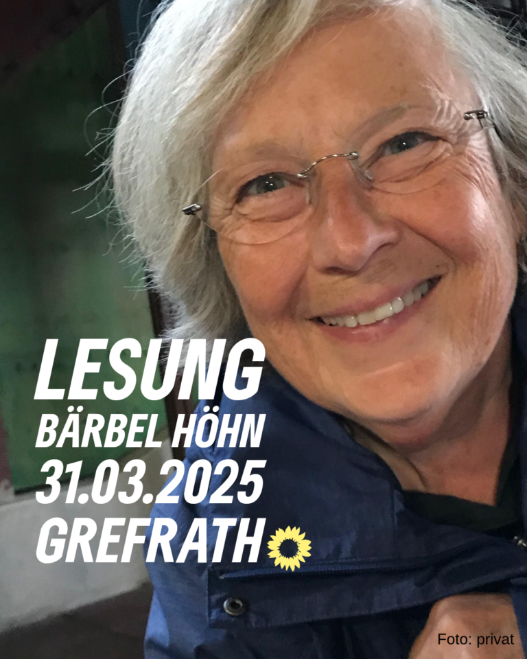 „Lasst uns was bewegen!“ – Lesung mit Bärbel Höhn am 31.März 2025 in Grefrath